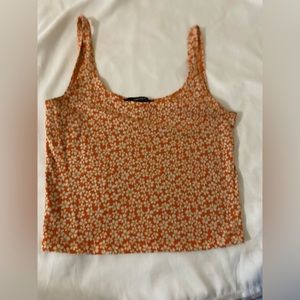 Floral print cropped tank top